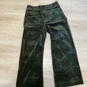 Maeve Anthropologie Colette Full Length Corduroy Pants Size 31P Dark Green